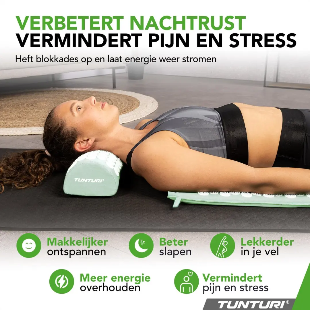 Tunturi Spijkermat met Kussen - Mint - 68x42cm