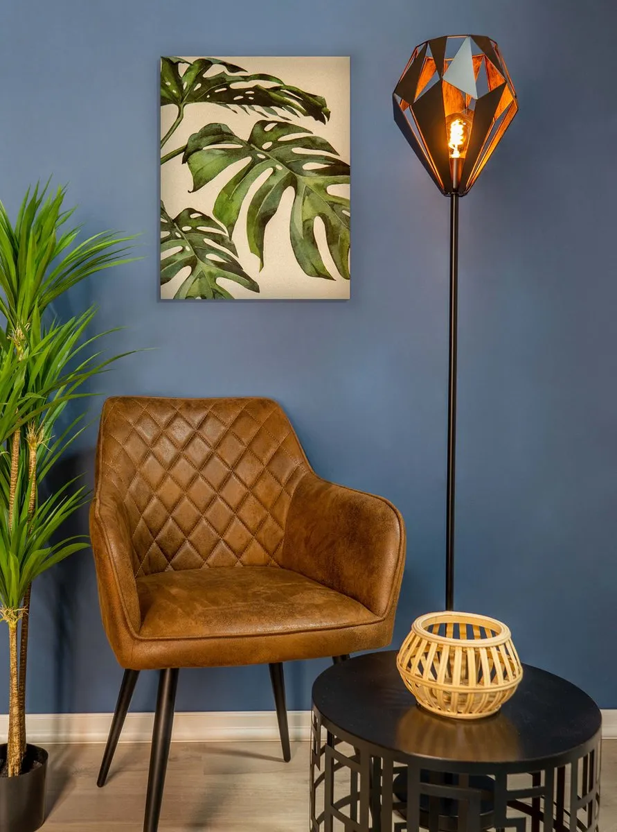 Eglo Carlton 1 Vloerlamp - 152,5 cm - Zwart/Koper
