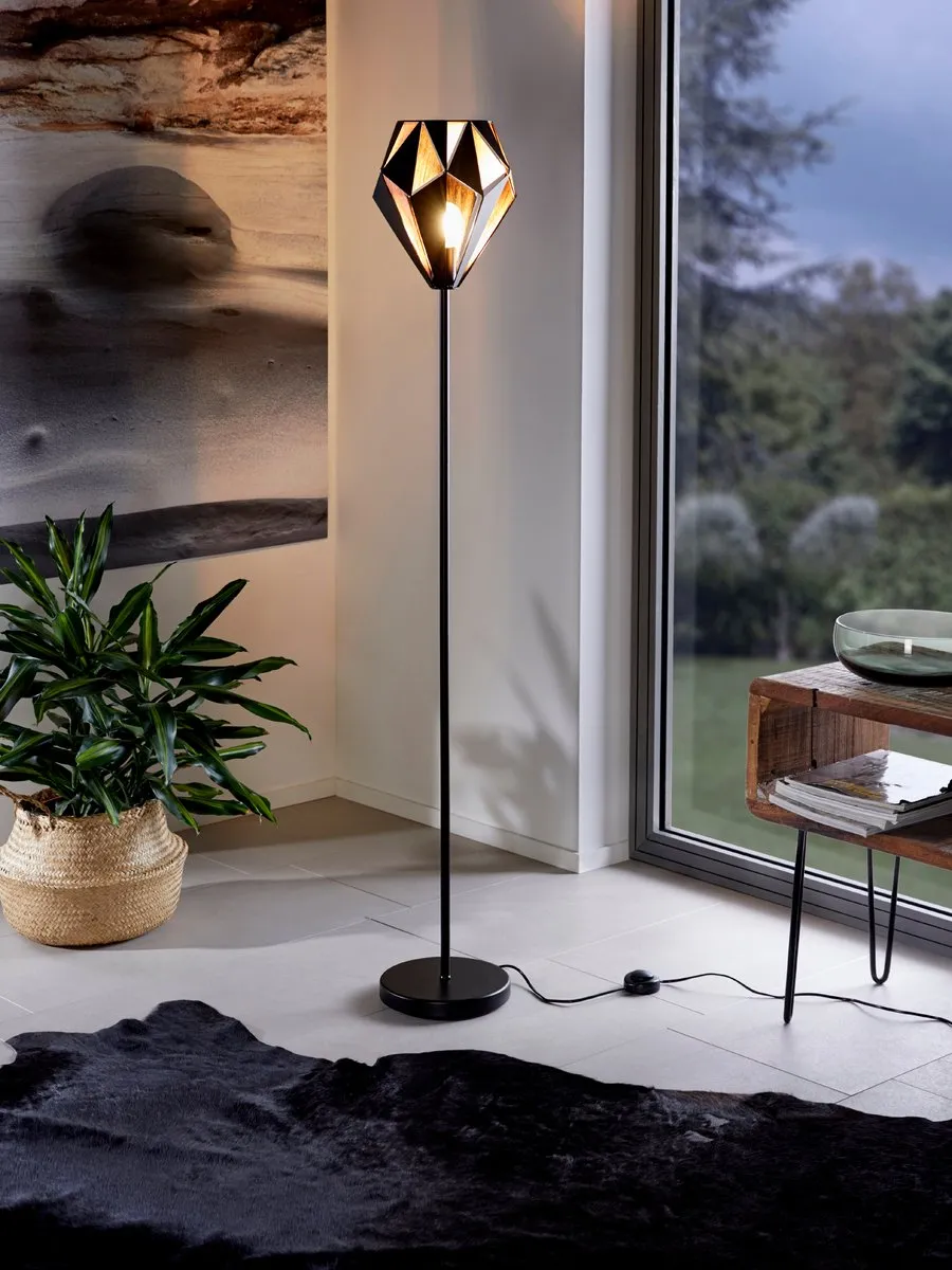 Eglo Carlton 1 Vloerlamp - 152,5 cm - Zwart/Koper - afbeelding 6 van 6