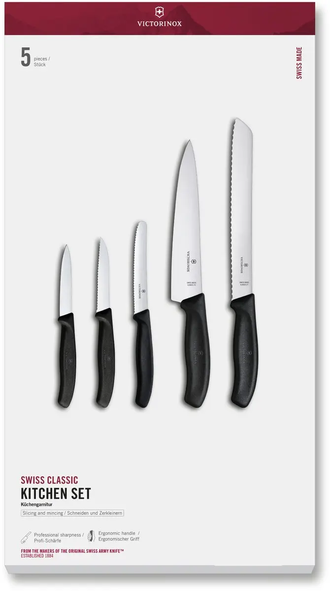 Victorinox Swiss Classic Keukenset 5-delig - RVS Lemmet - Zwart