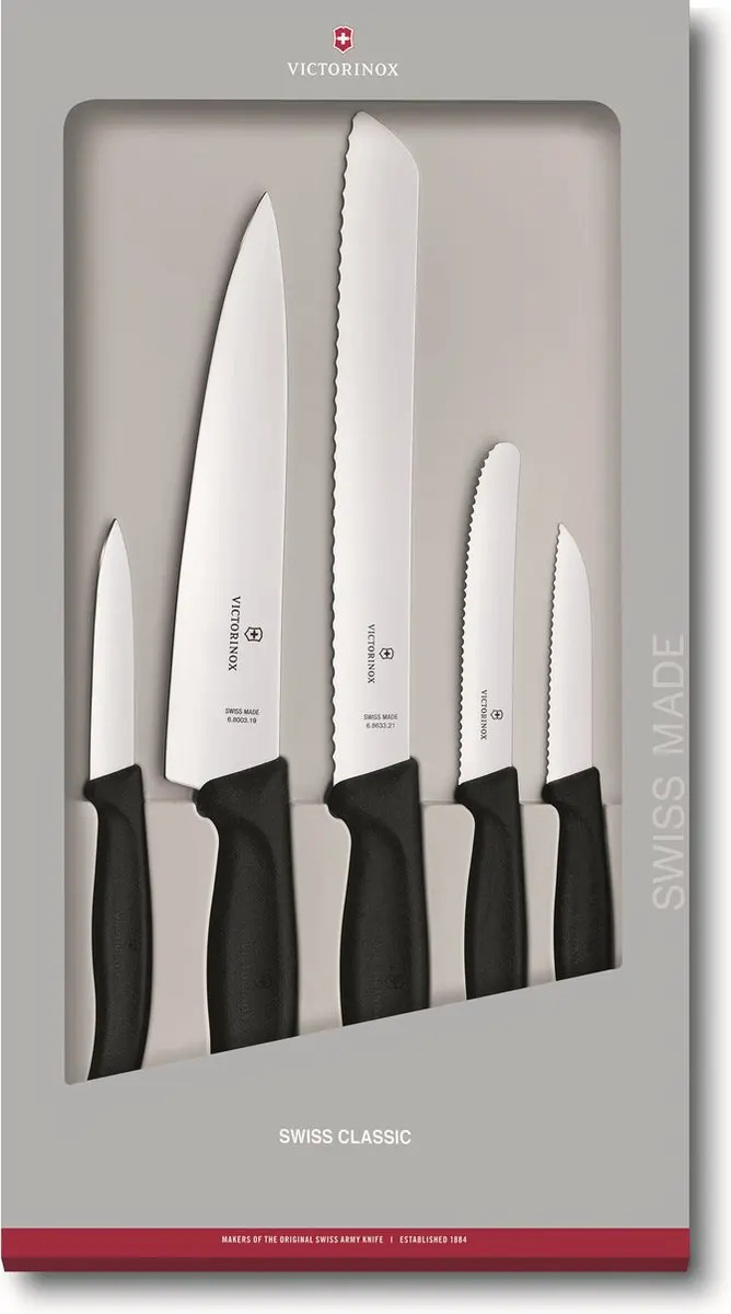 Victorinox Swiss Classic Keukenset 5-delig - RVS Lemmet - Zwart