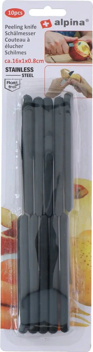 Alpina Aardappelschilmesjes 20 Stuks - 16cm - Zwart
