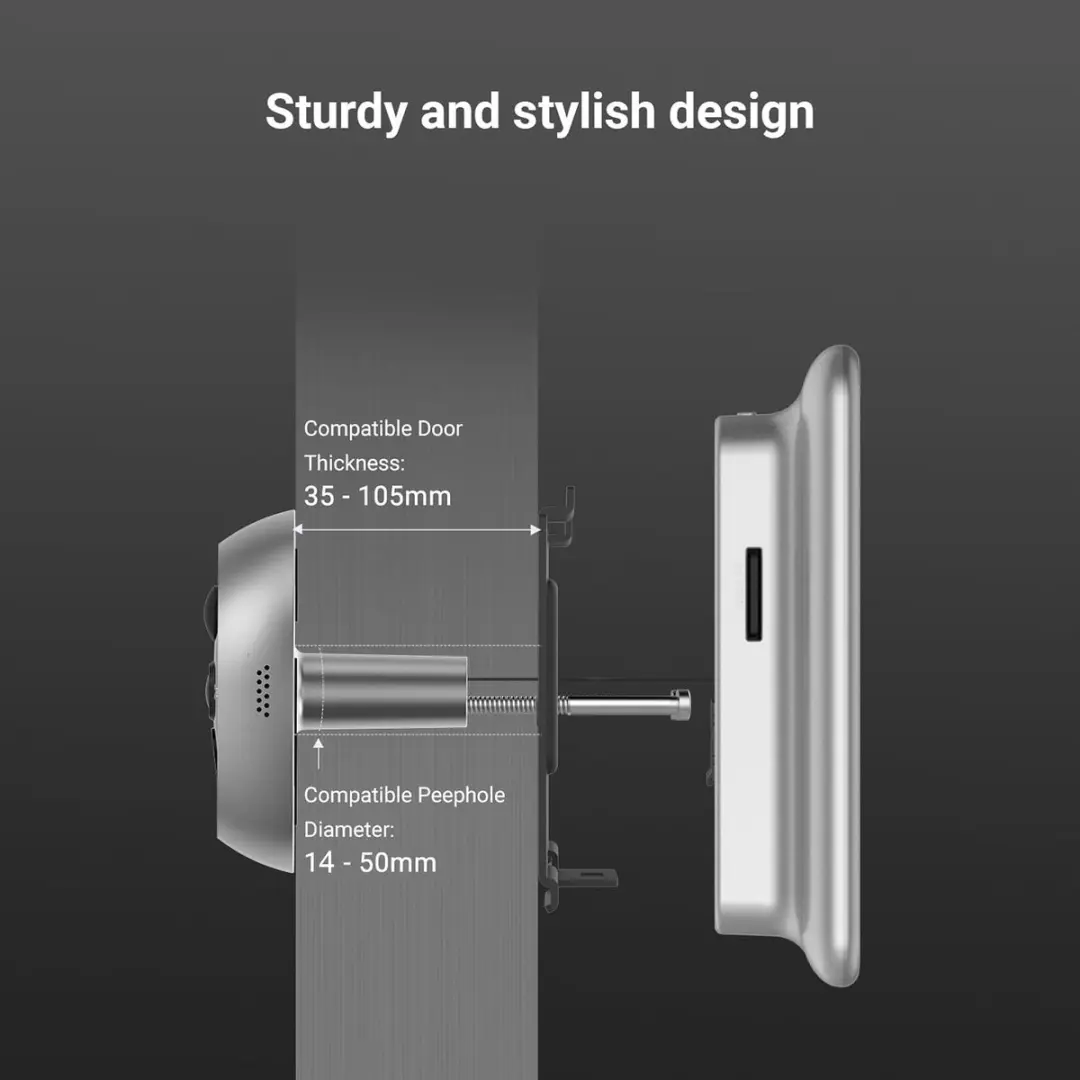 EZVIZ CP4 1080P Deurspioncamera - 4600mAh - Grijs