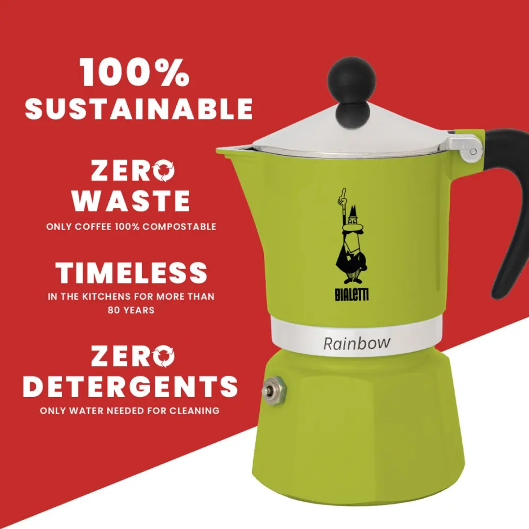 Bialetti Rainbow 0004972 Percolator 130ml - Groen - afbeelding 6 van 6