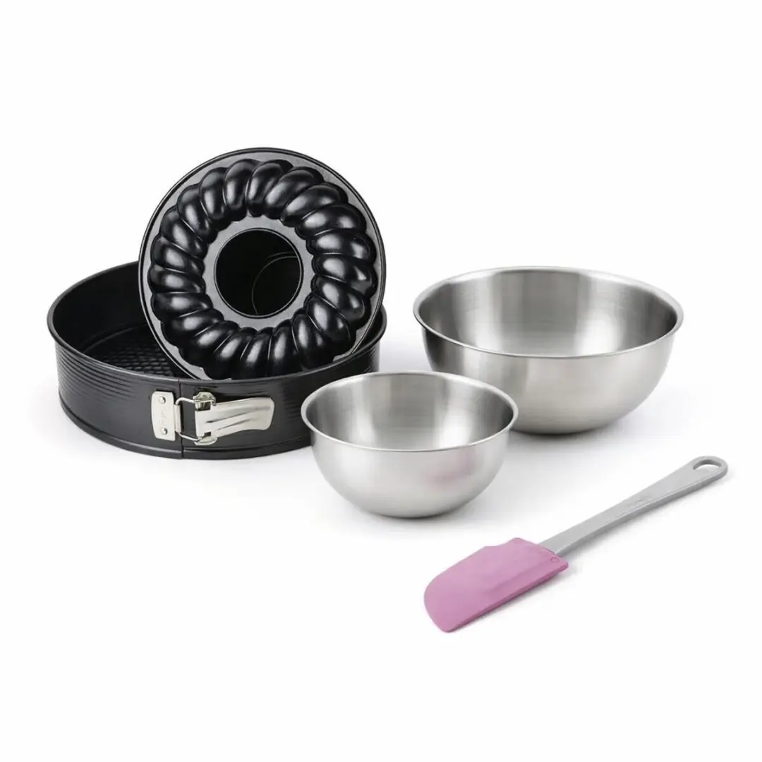 Zenker Set Springvorm & Savarinvorm 28cm - 2 Roestvrijstalen Mengkommen