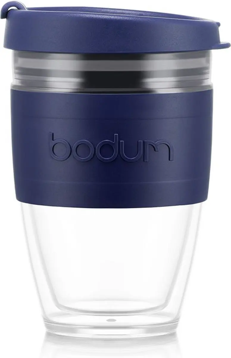Bodum Joycup Reisbeker 250ml - Donkerblauw/Transparant