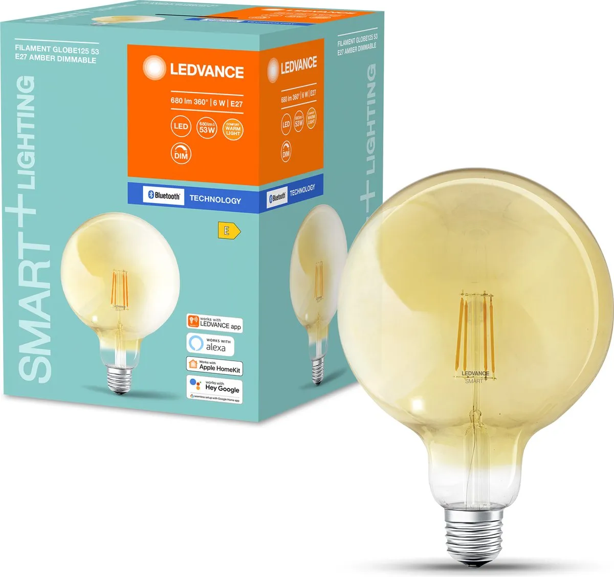 LEDVANCE SMART+ Filament Globe Dimmable E27 6W Warm Wit