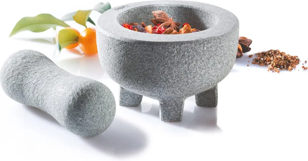 GEFU Crunchy Granieten Vijzel 10cm - Zilver