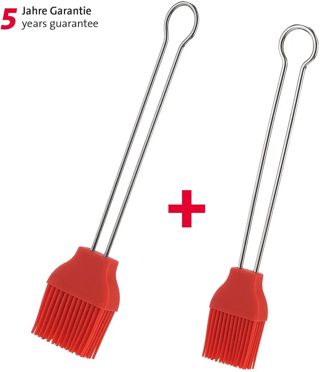 Westmark 2 Frituur- en Bakkwastels - 20/22cm - Siliconen - Rood/Zilver