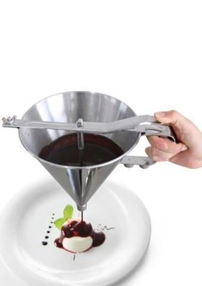 HENDI Fondanttrechter 1,5L - RVS - 3 Spuitmondjes