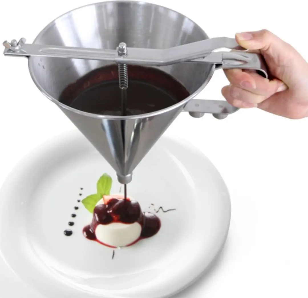 HENDI Fondanttrechter 1,5L - RVS - 3 Spuitmondjes