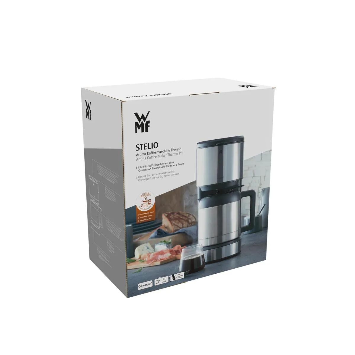 WMF Stelio Filterkoffiezetter 10 Koppen - Zilver/Grijs