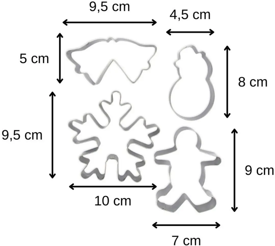 Zenker Kerstuitstekers Set - 4 Stuks - Roestvrij Staal