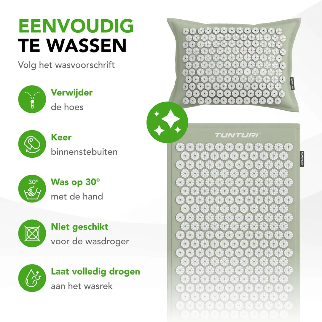 Tunturi Eco Spijkermat met Kussen - 68x42cm - Mint