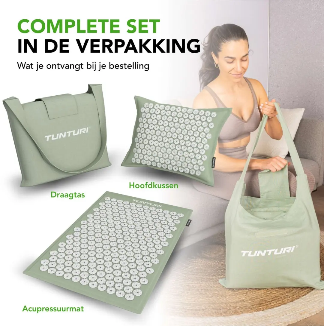 Tunturi Eco Spijkermat met Kussen - 68x42cm - Mint - afbeelding 6 van 6