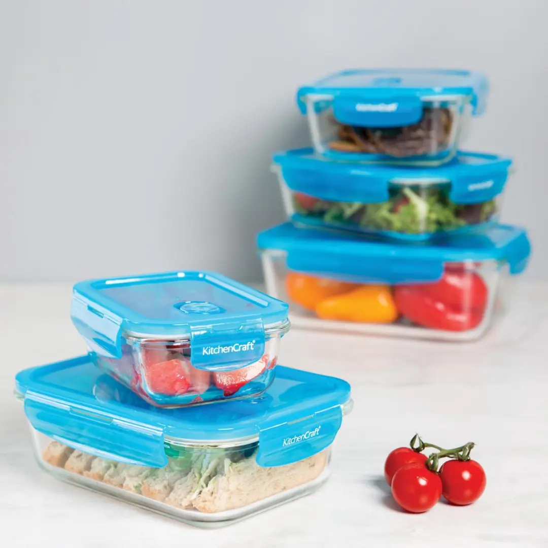KitchenCraft Glas Voedselcontainer 0.6L - Transparant
