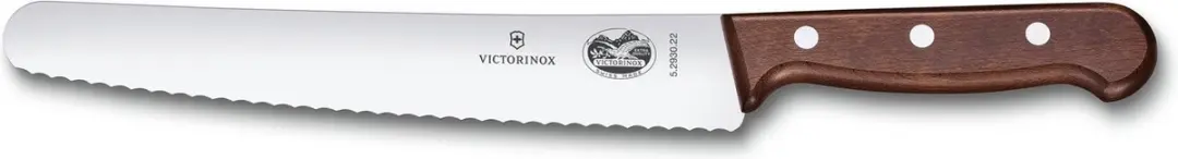Victorinox Wood Broodmes 22cm - Gekarteld - RVS/Esdoornhout