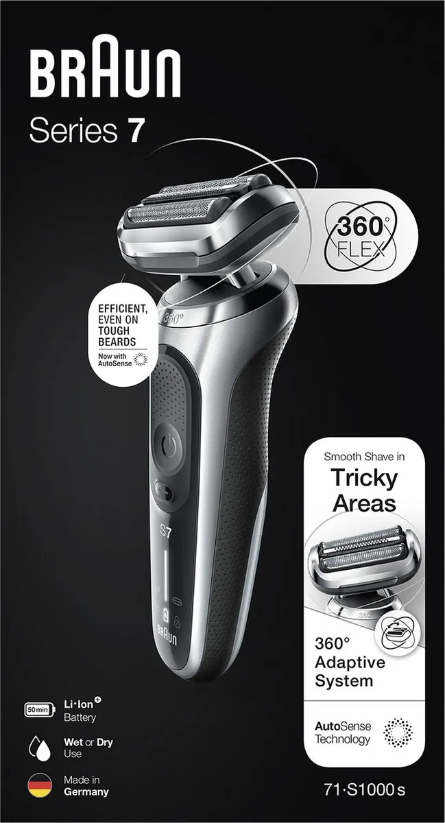 Braun Series 7 71-S1000s Scheerapparaat - 3 Mesjes - Zilver