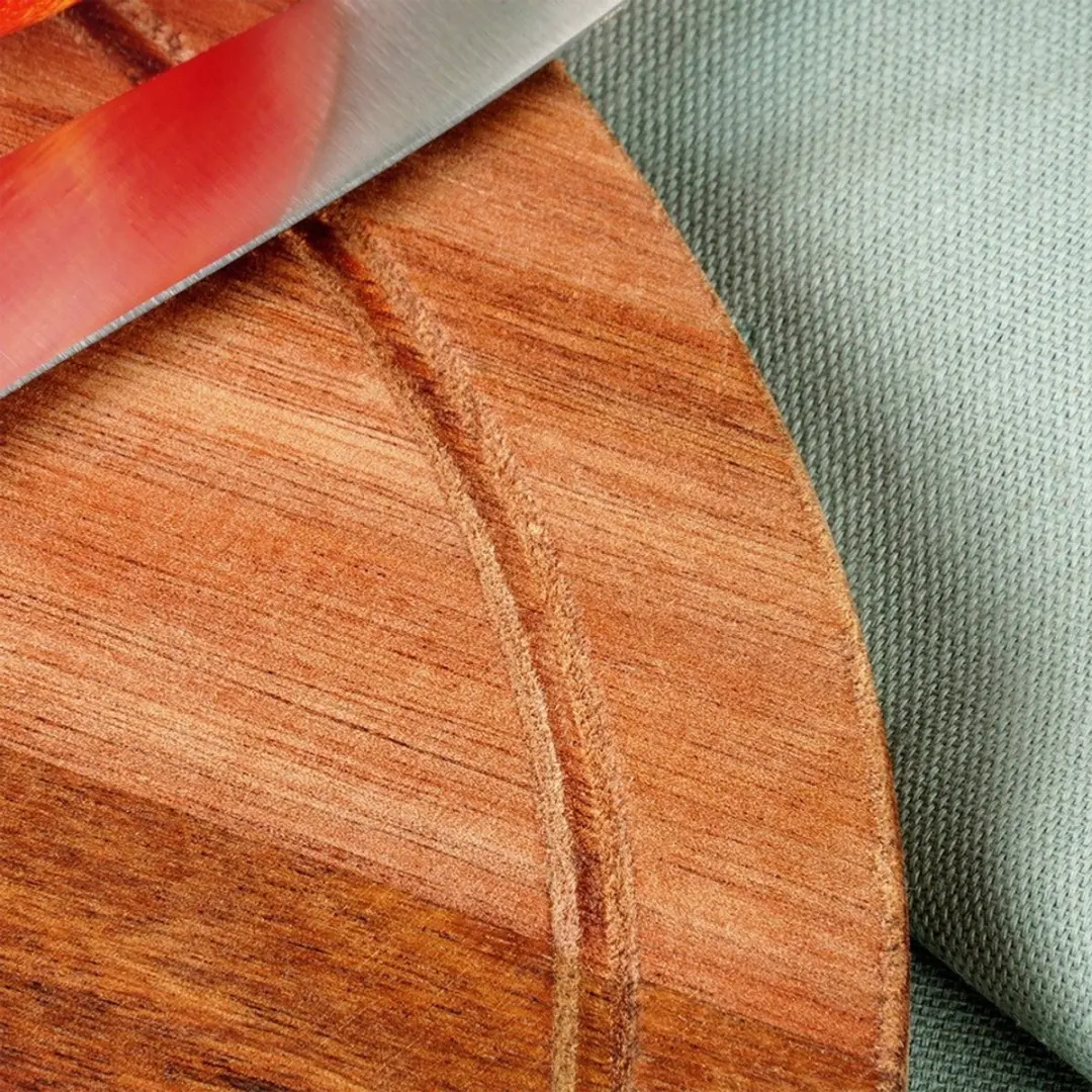 Excellent Houseware Houten Snijplank 30cm Rond - Met Sapgeul