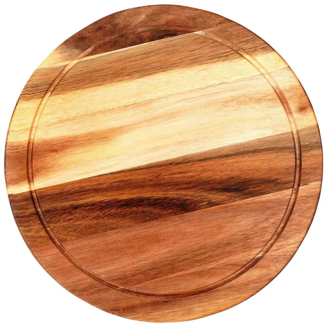 Excellent Houseware Houten Snijplank 30cm Rond - Met Sapgeul