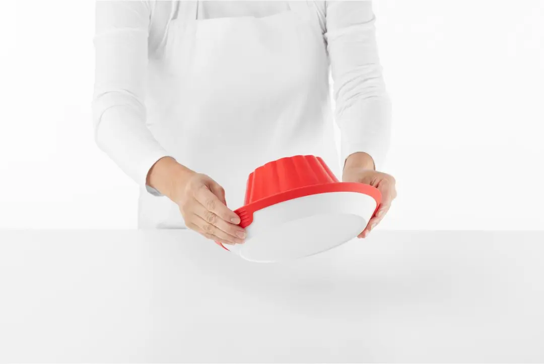 Lékué Puddingvorm met bord - Rood