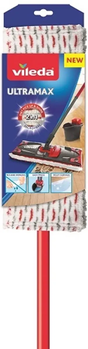 Vileda Ultramax Platte Mop Telescopisch - Rood