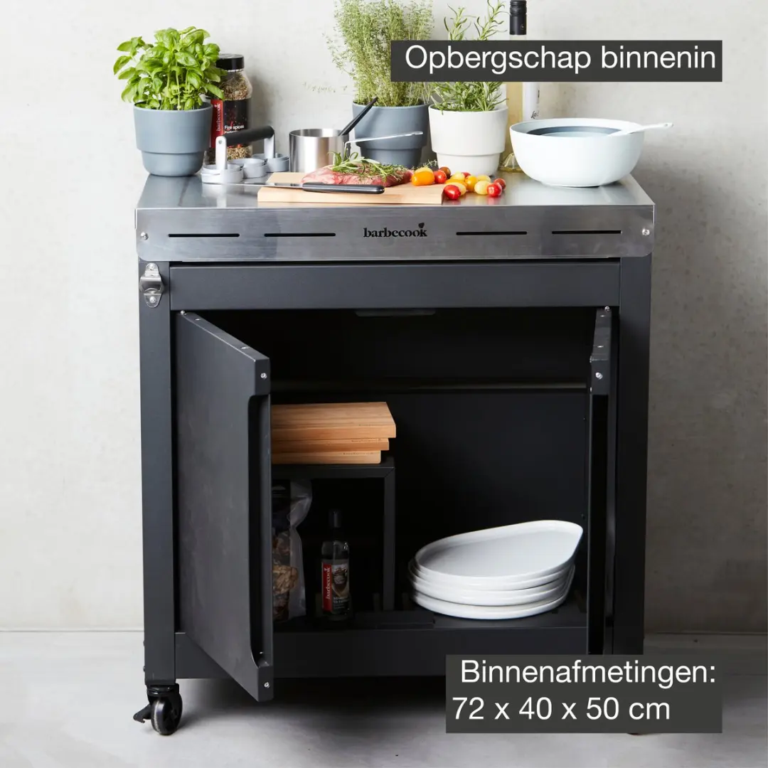 Barbecook Premium Buddy Gasbarbecue Grilltafel 84x46x90cm - Zwart