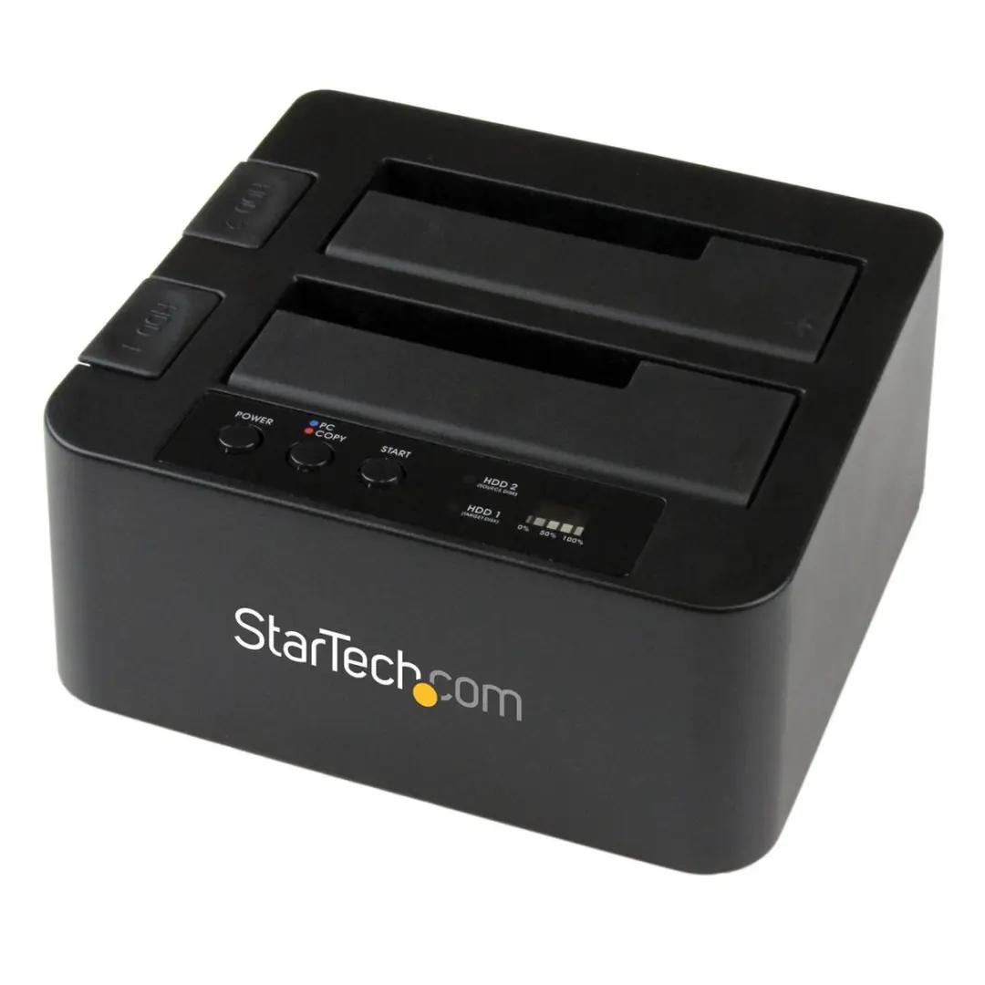 Startech SDOCK2U33RE eSATA/USB 3.0 Harde-schijfduplicatordock - Zwart