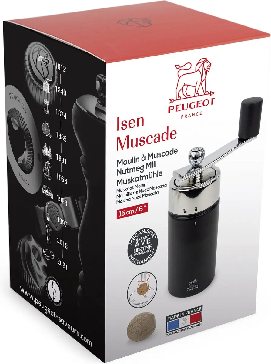 Peugeot Isen Muskaatmolen 15cm - Mat Zwart - afbeelding 6 van 6