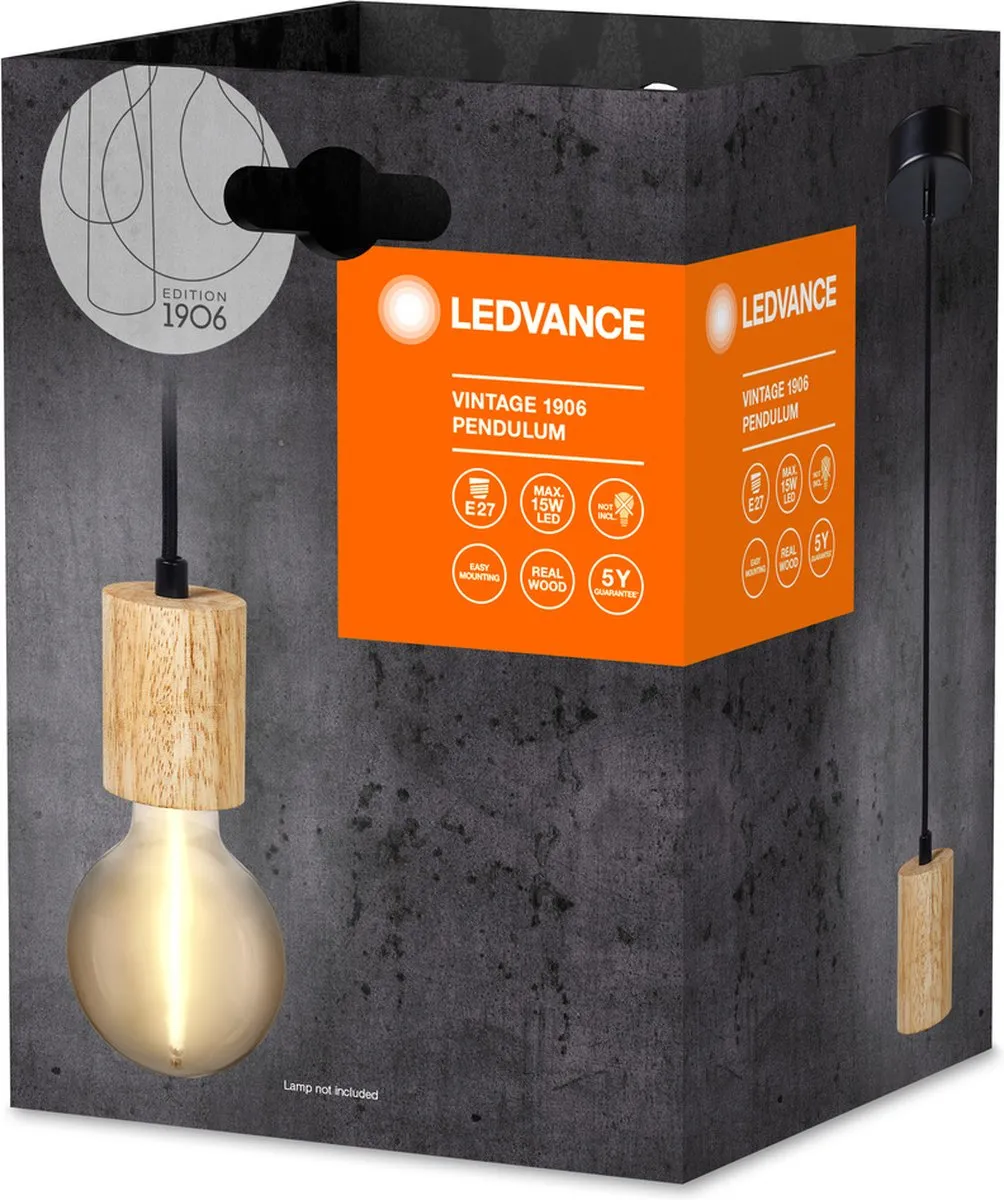 LEDVANCE Vintage 1906 Hanglamp Cylinder E27 - Hout