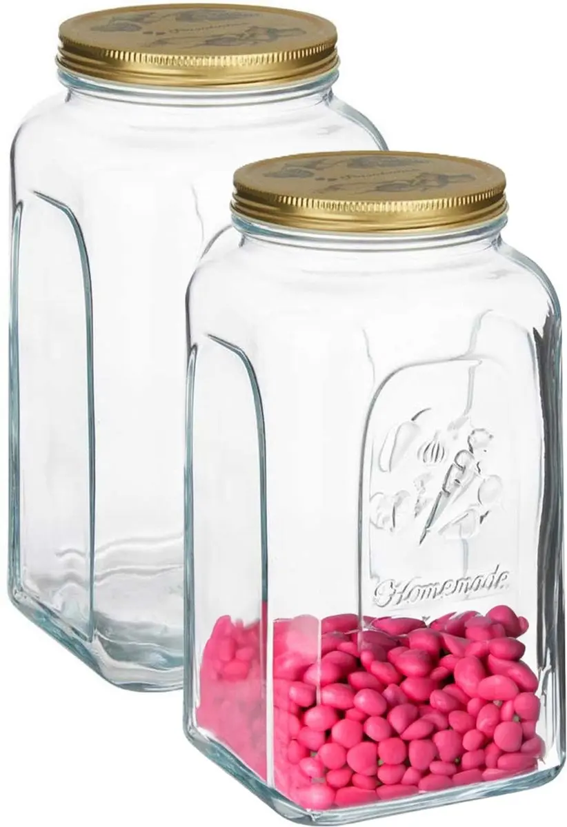 Pasabahce Square Voorraadpot Glas 3L