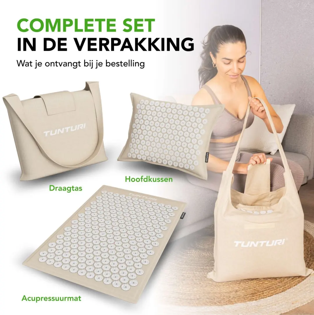 Tunturi Eco Spijkermat met Kussen - Acupressuur - 68x42cm - afbeelding 6 van 6