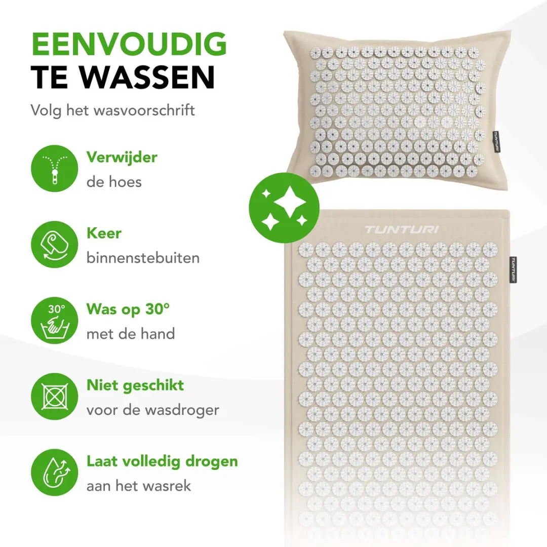 Tunturi Eco Spijkermat met Kussen - Acupressuur - 68x42cm