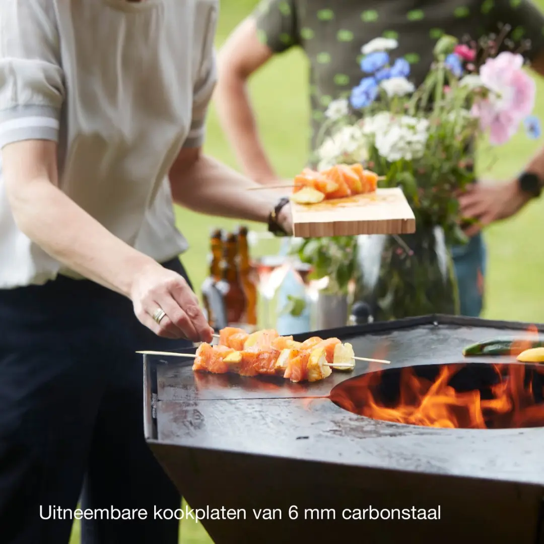 Barbecook Nestor Original Houtbarbecue Cortenstaal 92x92x101cm - afbeelding 6 van 6