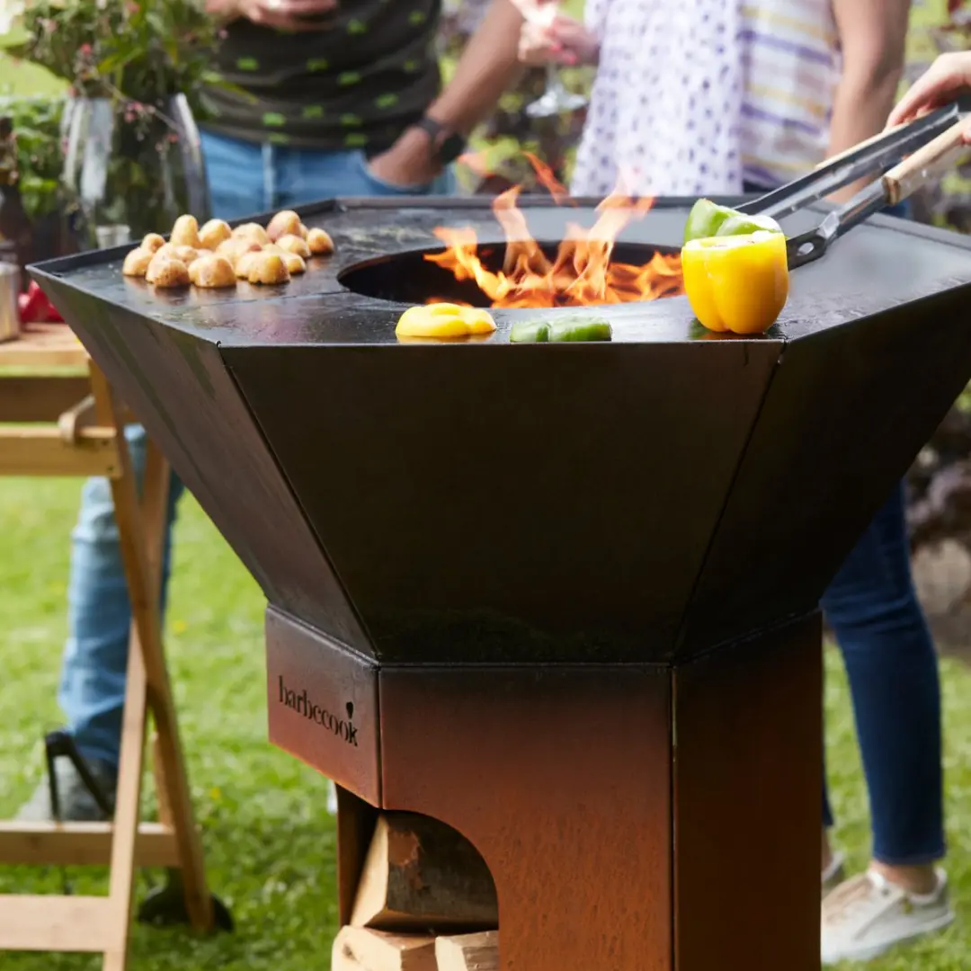 Barbecook Nestor Original Houtbarbecue Cortenstaal 92x92x101cm
