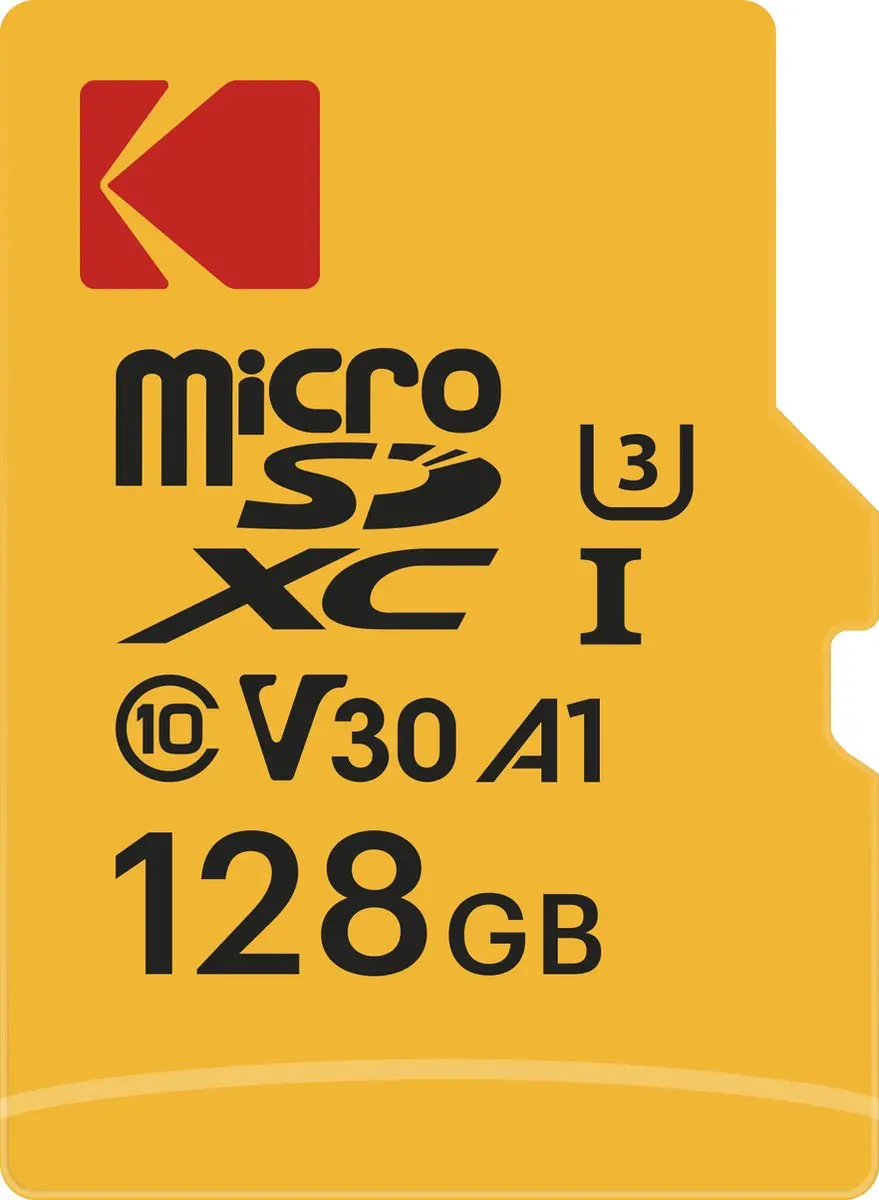 Kodak 128GB Micro SD UHS-I U3 V30 A1 EKMSDM128GXC10HPRK