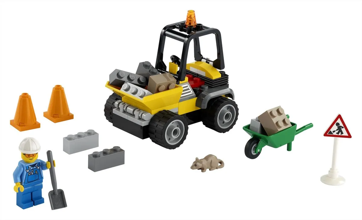 LEGO City Roadwork Truck 60284 - 58 Stukken - Zwart/Geel - afbeelding 6 van 6