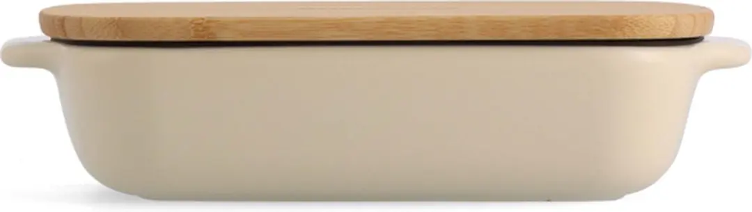 KitchenAid Ovenschaal Small 0,9L - Bamboe deksel - Amandelwit - afbeelding 6 van 6