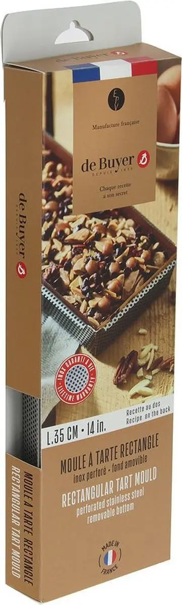 DeBuyer Geperforeerde Bakplaat 35x10cm - Zilver