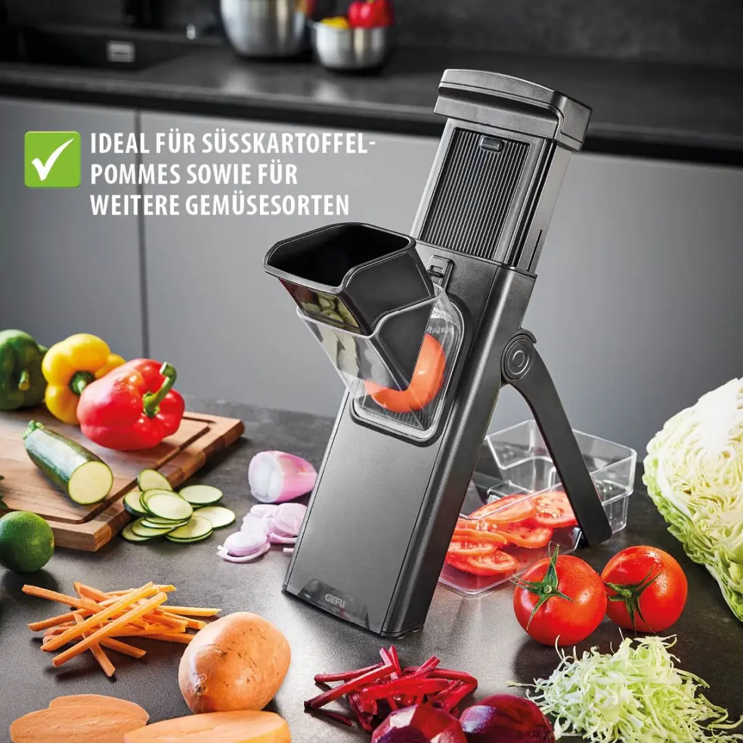 GEFU STANDO XL Mandoline - Zwart RVS Kunststof - afbeelding 6 van 6