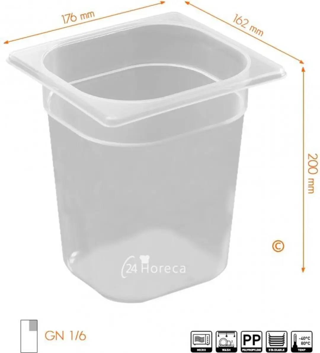 HENDI GN 1/6 Container 3,4L - Polypropyleen - Transparant - afbeelding 6 van 6