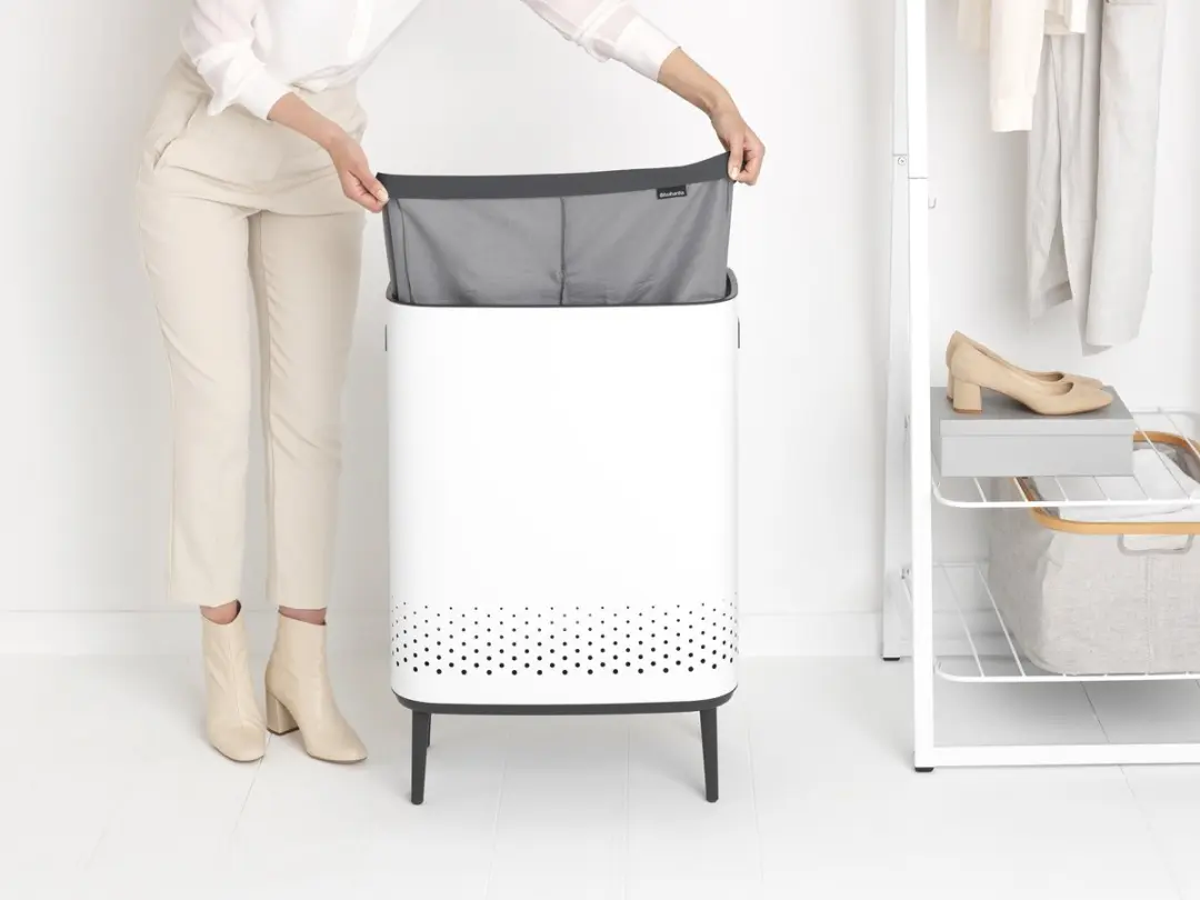 Brabantia Bo Hi Wasmand 200540 - 2x45L - 2 Vakken - Wit