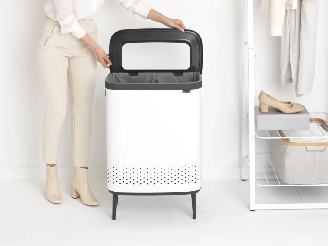 Brabantia Bo Hi Wasmand 200540 - 2x45L - 2 Vakken - Wit