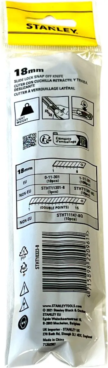 Stanley STHT10323-8 Afbreekmes 18mm - Zwart/Geel