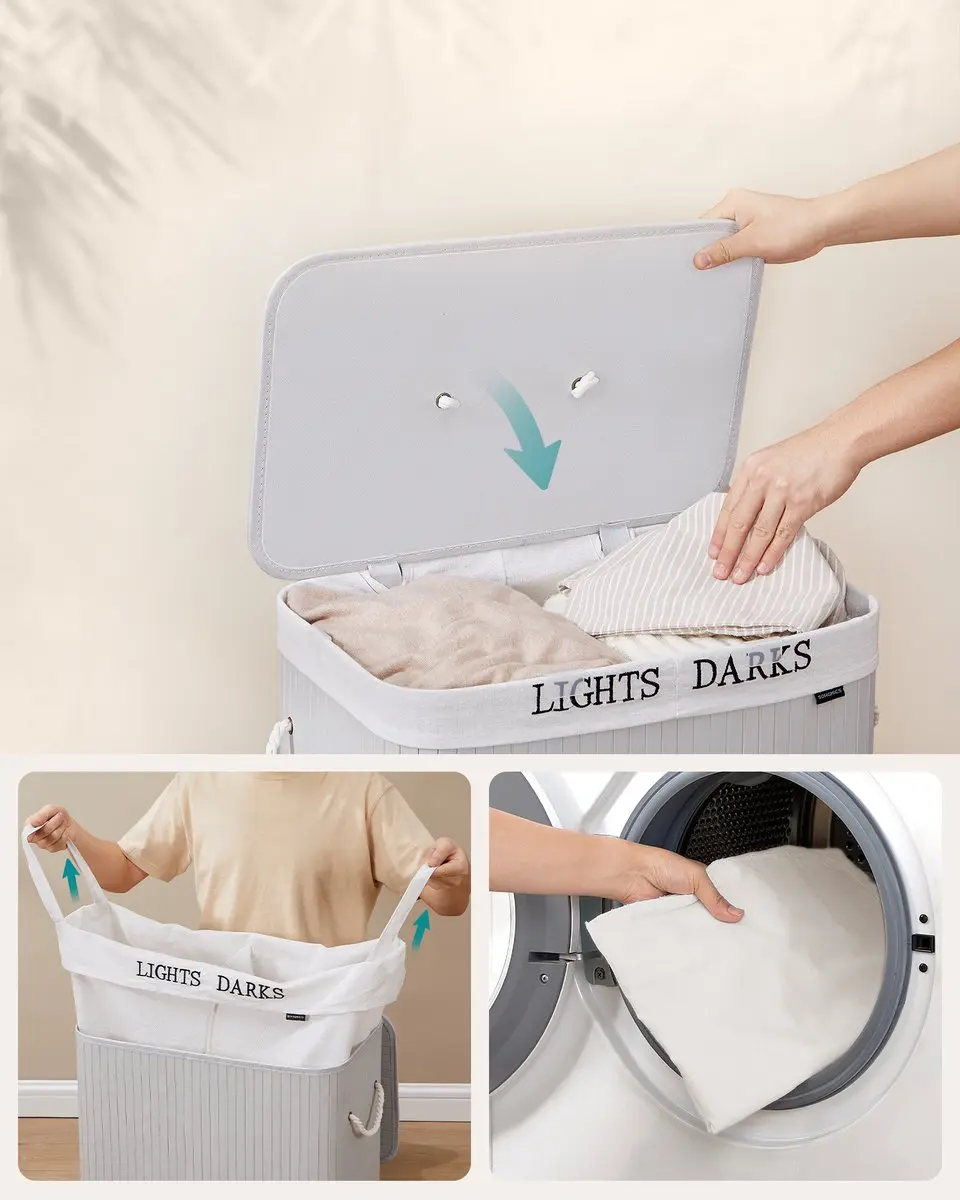 Songmics Bamboe Wasmand 100L - Opvouwbaar