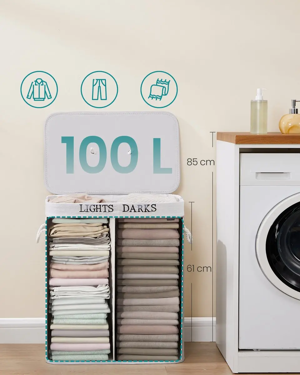 Songmics Bamboe Wasmand 100L - Opvouwbaar