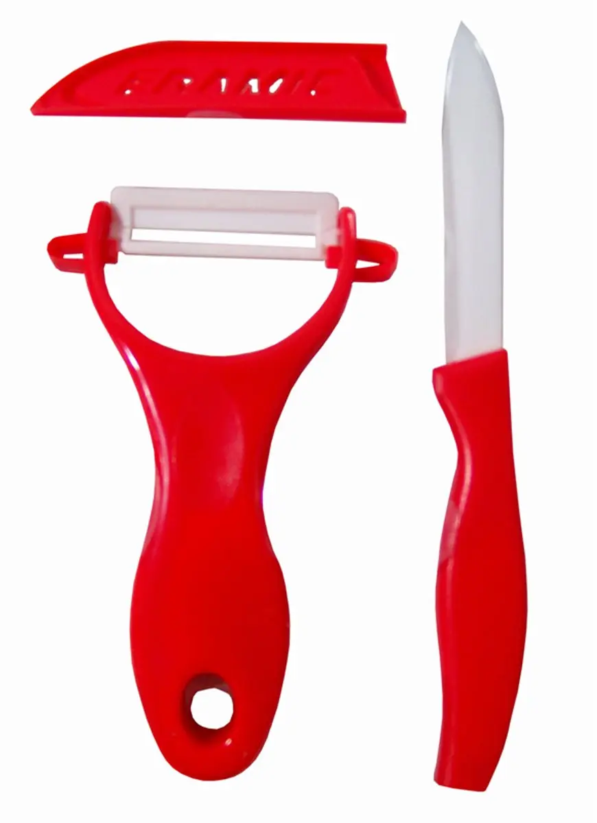 Excellent Houseware Keramische Schilmessen DS54334-ROOD