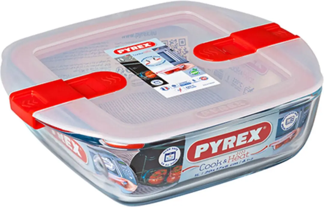 Pyrex Cook & Heat Voedselcontainer 20x17cm - Glas - Transparant - afbeelding 6 van 6