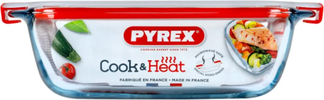 Pyrex Cook & Heat Voedselcontainer 20x17cm - Glas - Transparant