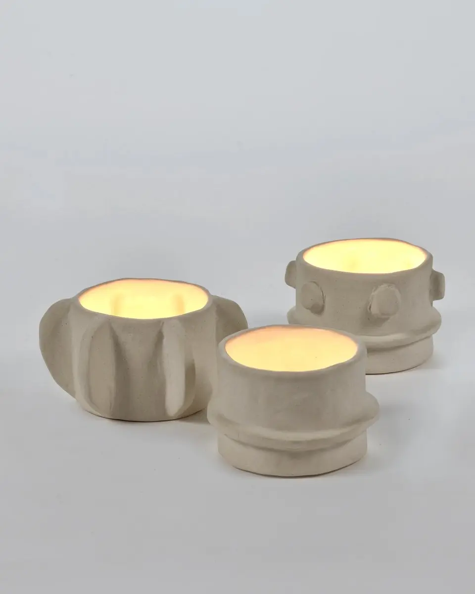 Serax Molly Theelichthouders - 3 Stuks - Beige - afbeelding 2 van 3